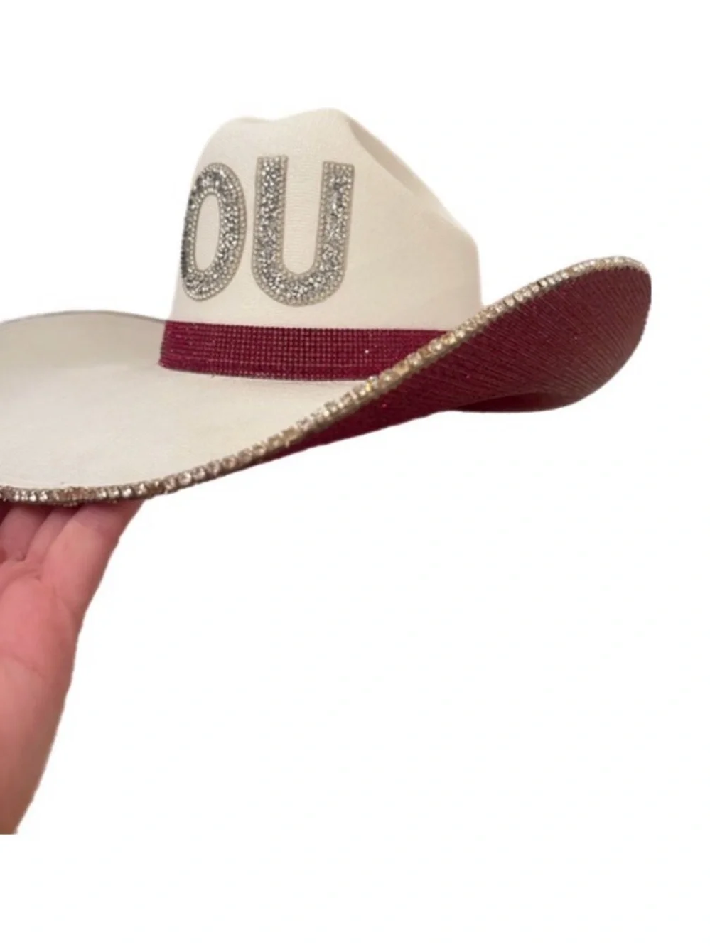 Oklahoma Bedazzled 'OU' Cowboy Hat